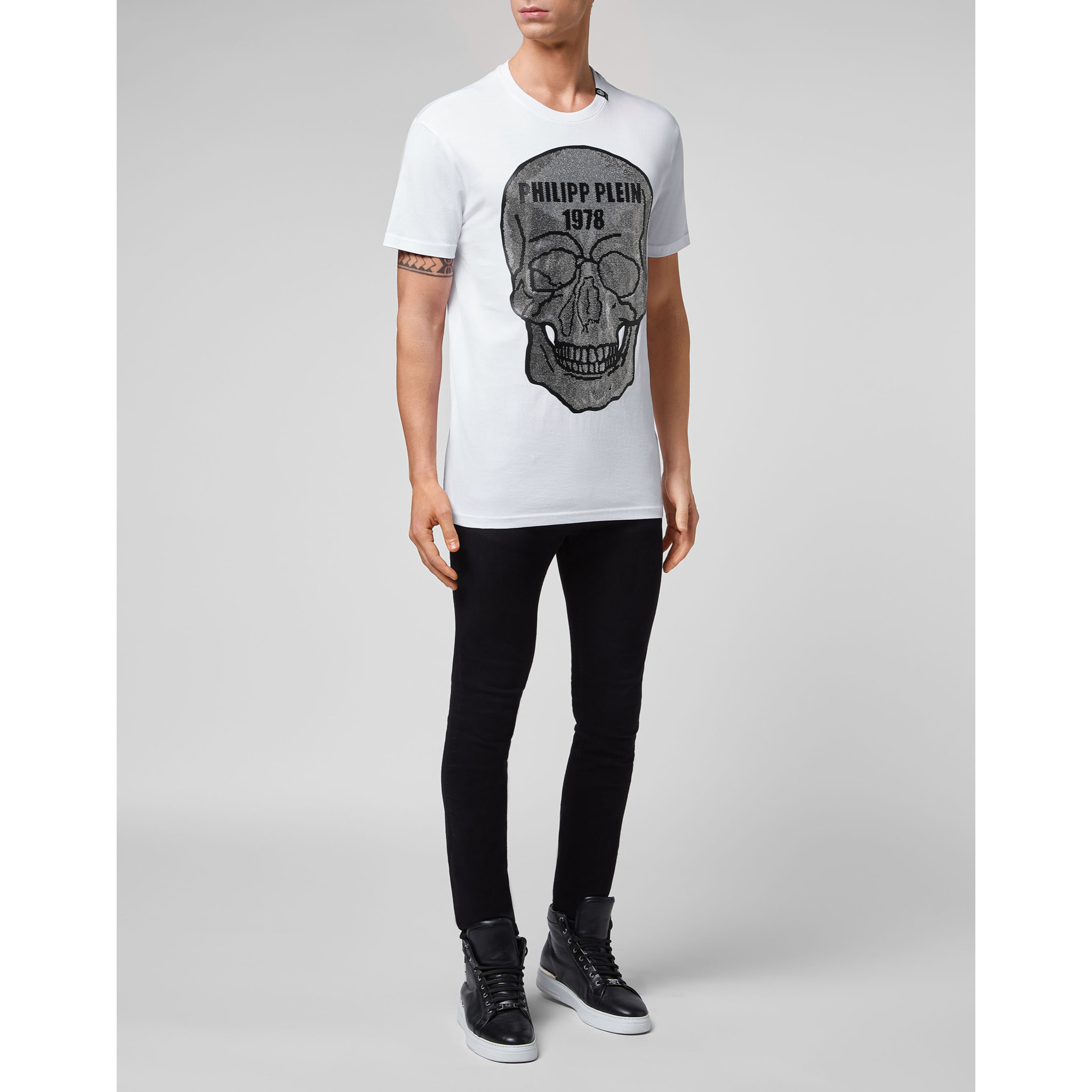 PHILIPP PLEIN Camiseta de cuello redondo SKULL