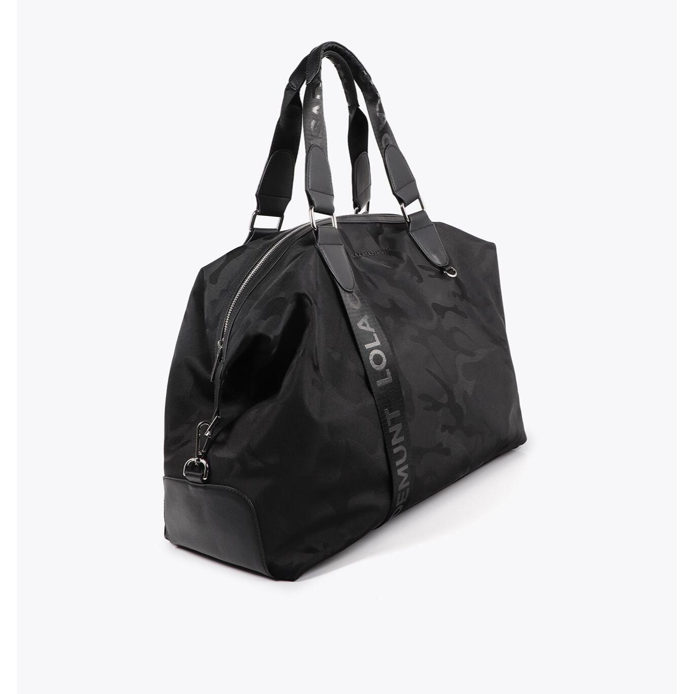 Borsa weekend in nylon jacquard camouflage.