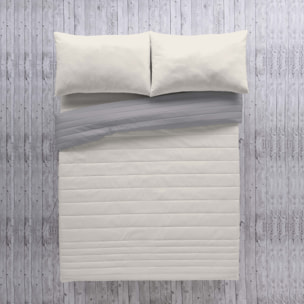 Icehome - Colcha Bouti - Lisa - Reversible - 100% Microfibra - 70 gr/m² - L.807 Gris/L.198 Piedra