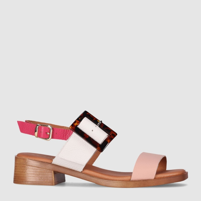 Sandalias de Piel - Rosa - Tacón: 4 cm