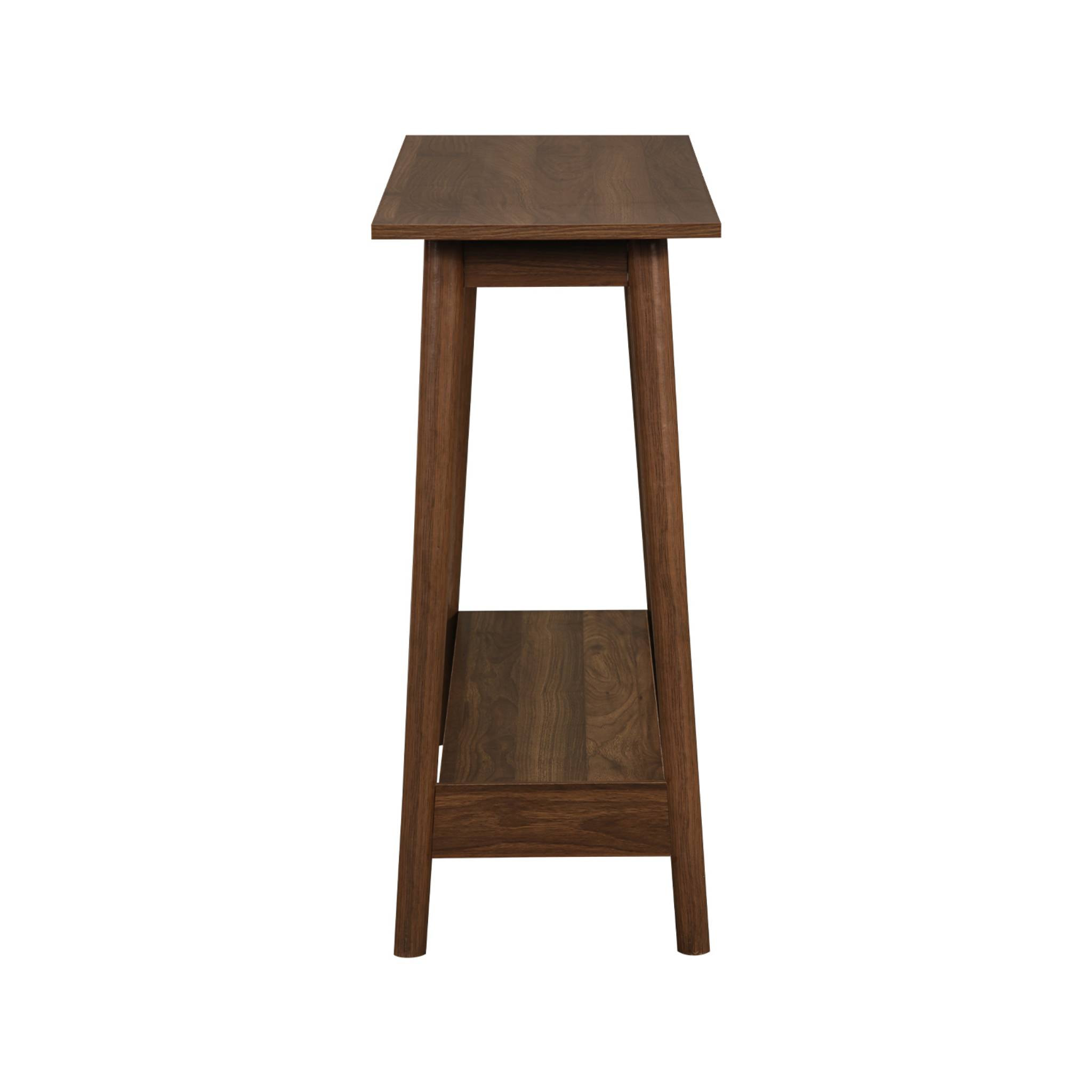 Console scandinave déco bois de noyer. 1 étagère