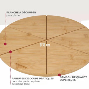 Set de 4 planches à pizza en bois Fackelmann Boisselerie