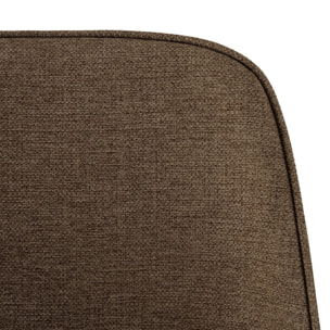 TOM - Lot de 2 chaises tissu marron dossier droit pieds acier noir