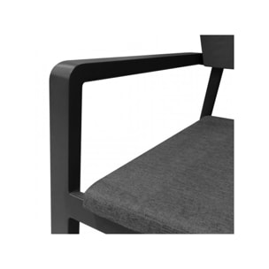 Fauteuil de jardin design minimaliste en métal noir - TIMOR