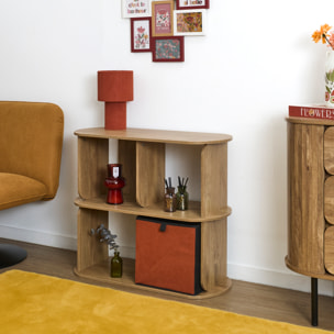 Étagère - HOME DECO FACTORY - Heritage - Modulable - 4 Cases - Marron
