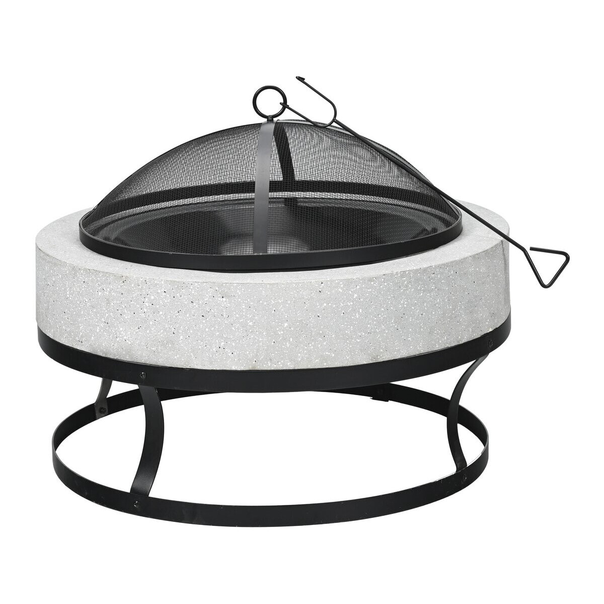 Brasero barbecue en pierre "Torro" - 70 x 70 x 49 cm - Blanc