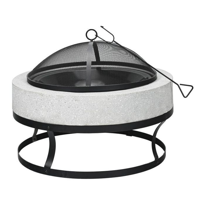Brasero barbecue en pierre "Torro" - 70 x 70 x 49 cm - Blanc