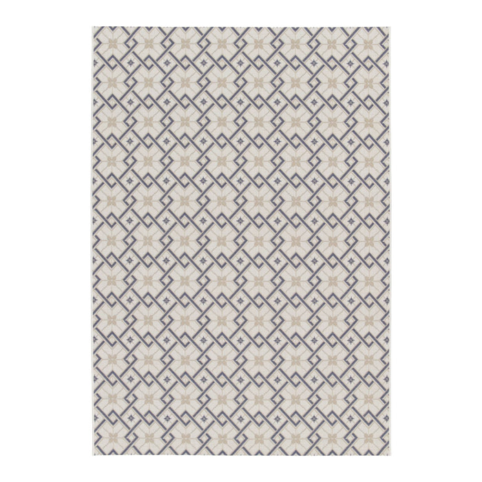 Tapis intérieur/extérieur vintage crème beige bleu Angie 120x170cm