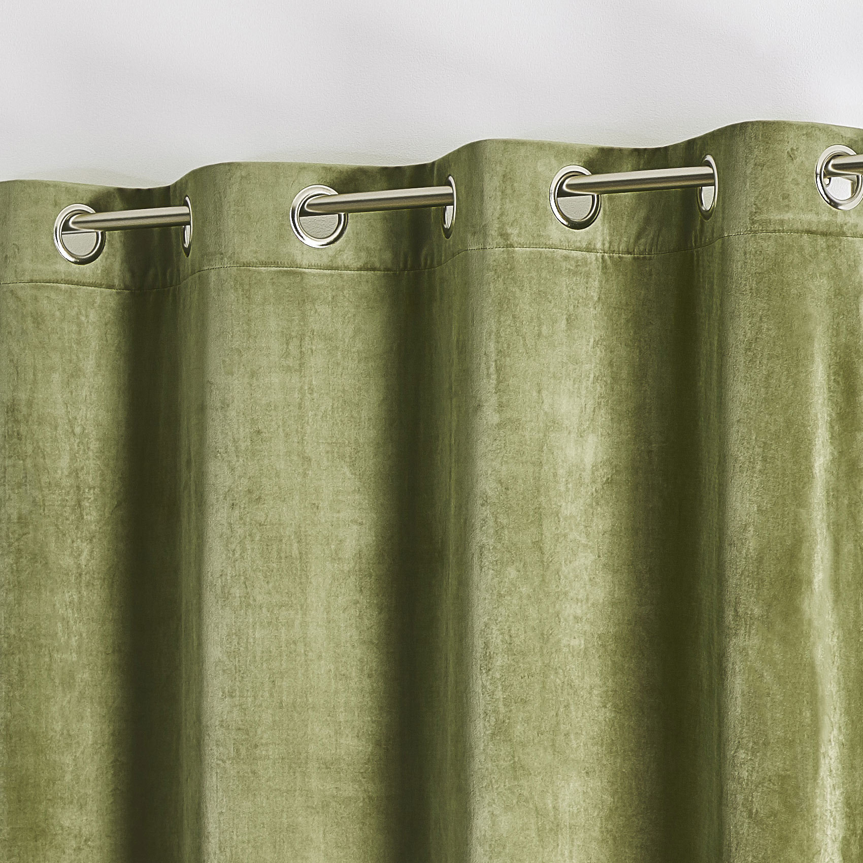 Rideau en velours feutré uni - Kaki