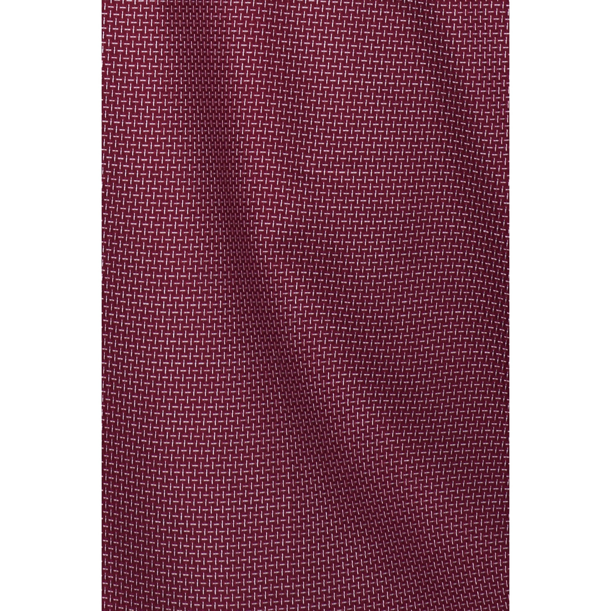Camicia Uomo 2 Bottoni Button Down Slim Jacquard Fantasia Bordeaux e Celeste