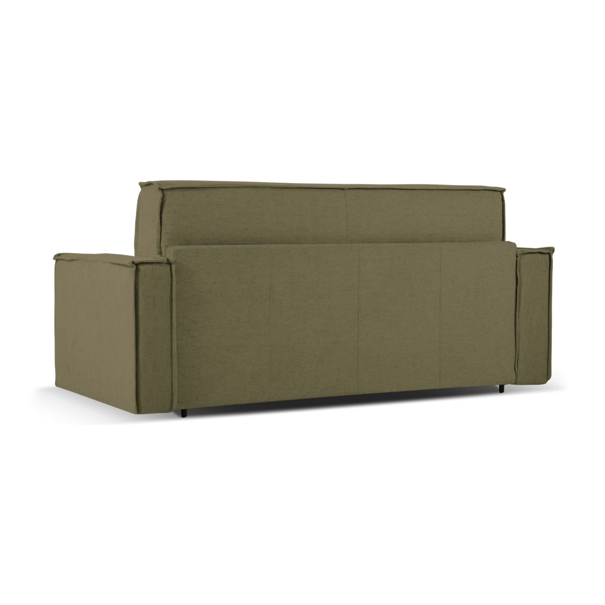 Canapé convertible "Olympe" 4 places en tissu structurel vert olive foncé