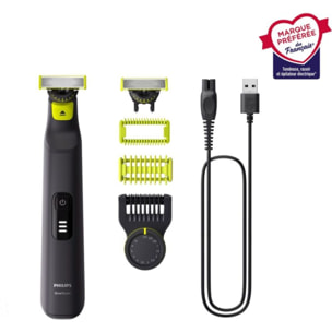 Tondeuse multi usages PHILIPS OneBlade QP6542/15, molette réglable, 14 hauteurs de coupe, précision 0,4 mm, autonomie 90 mn