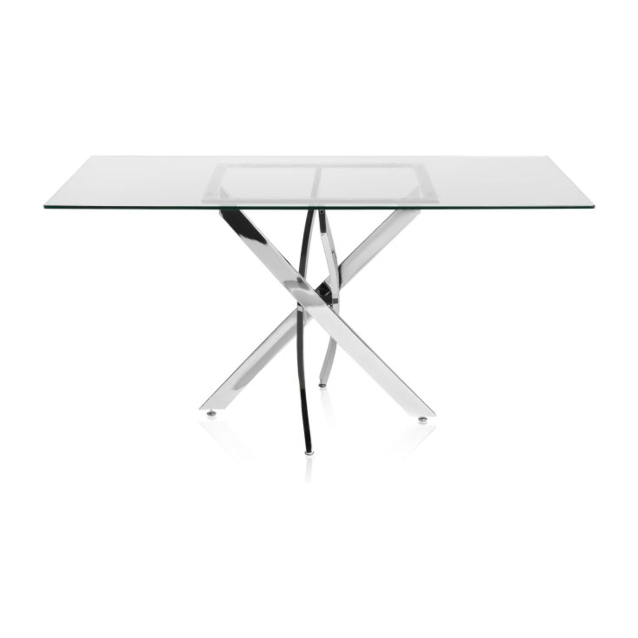 Mesa de comedor Thunder Cristal - Cromo