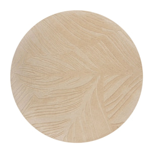 Tapis en laine rond FEUILLAGE Beige