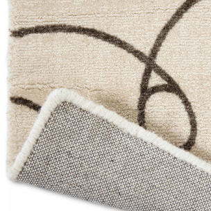 Tapis salon et chambre fait à la main en laine motif abstrait CHICDOUN