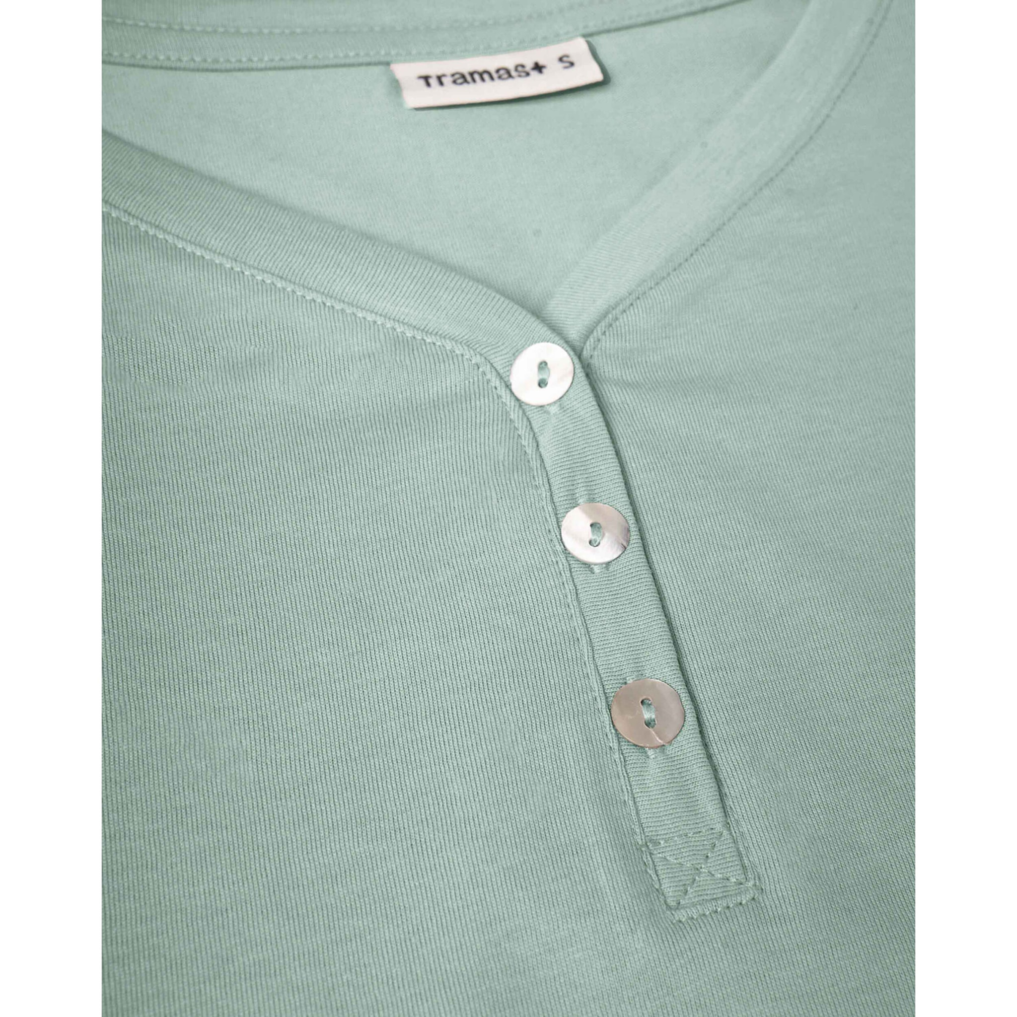 Pigiama lungo in cotone sagittario verde tiffany con scollo a v