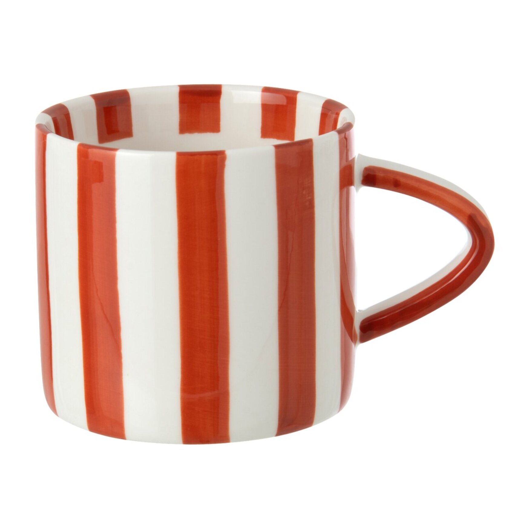 J-Line Mug - grès - cognac/blanc - set de 4