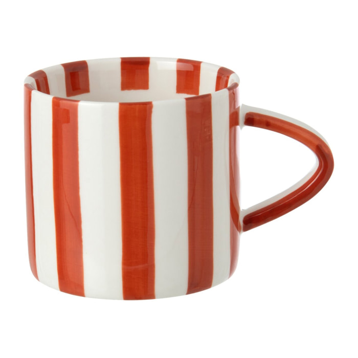 J-Line Mug - grès - cognac/blanc - set de 4