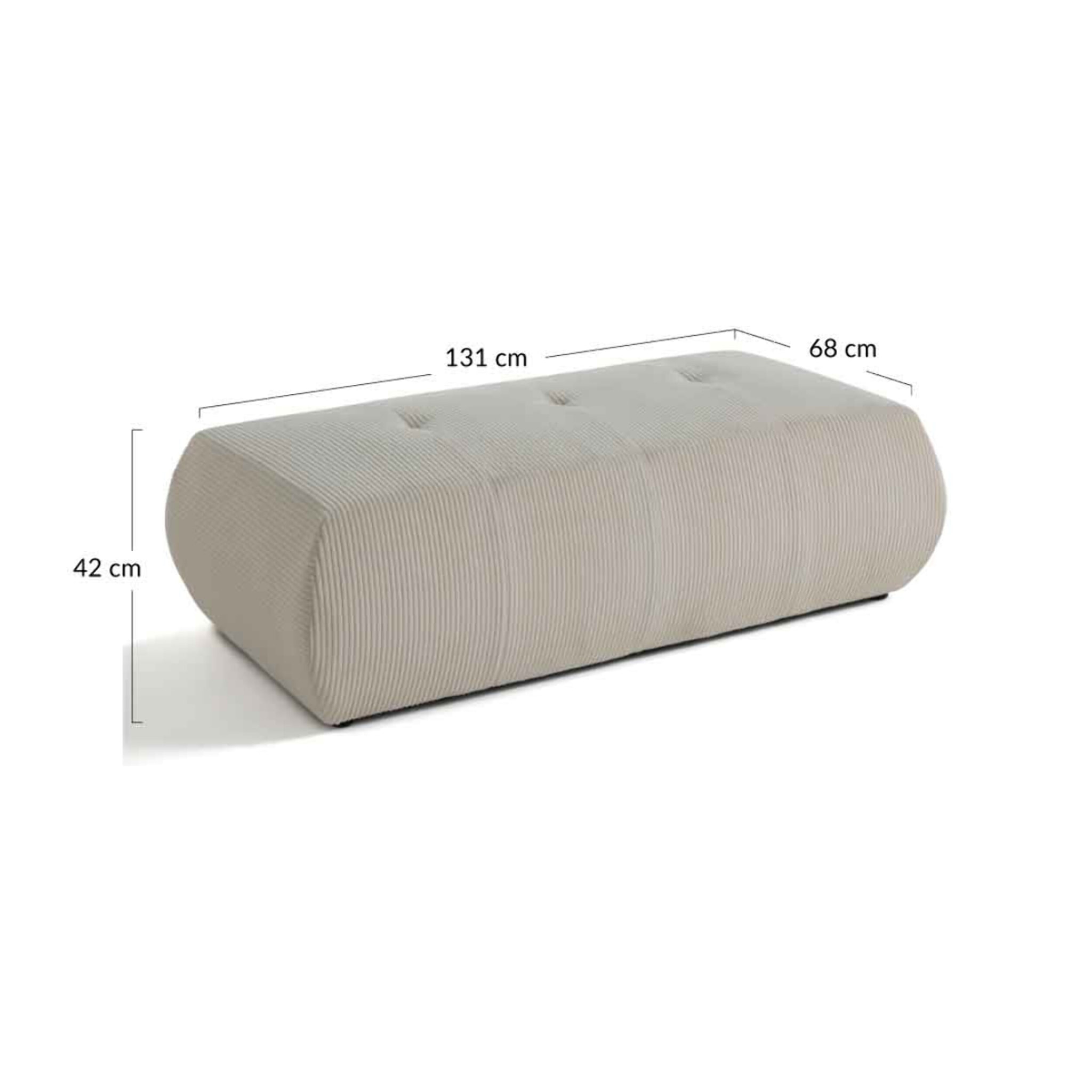 Onyx - pouf d'appoint - en velours côtelé - Beige