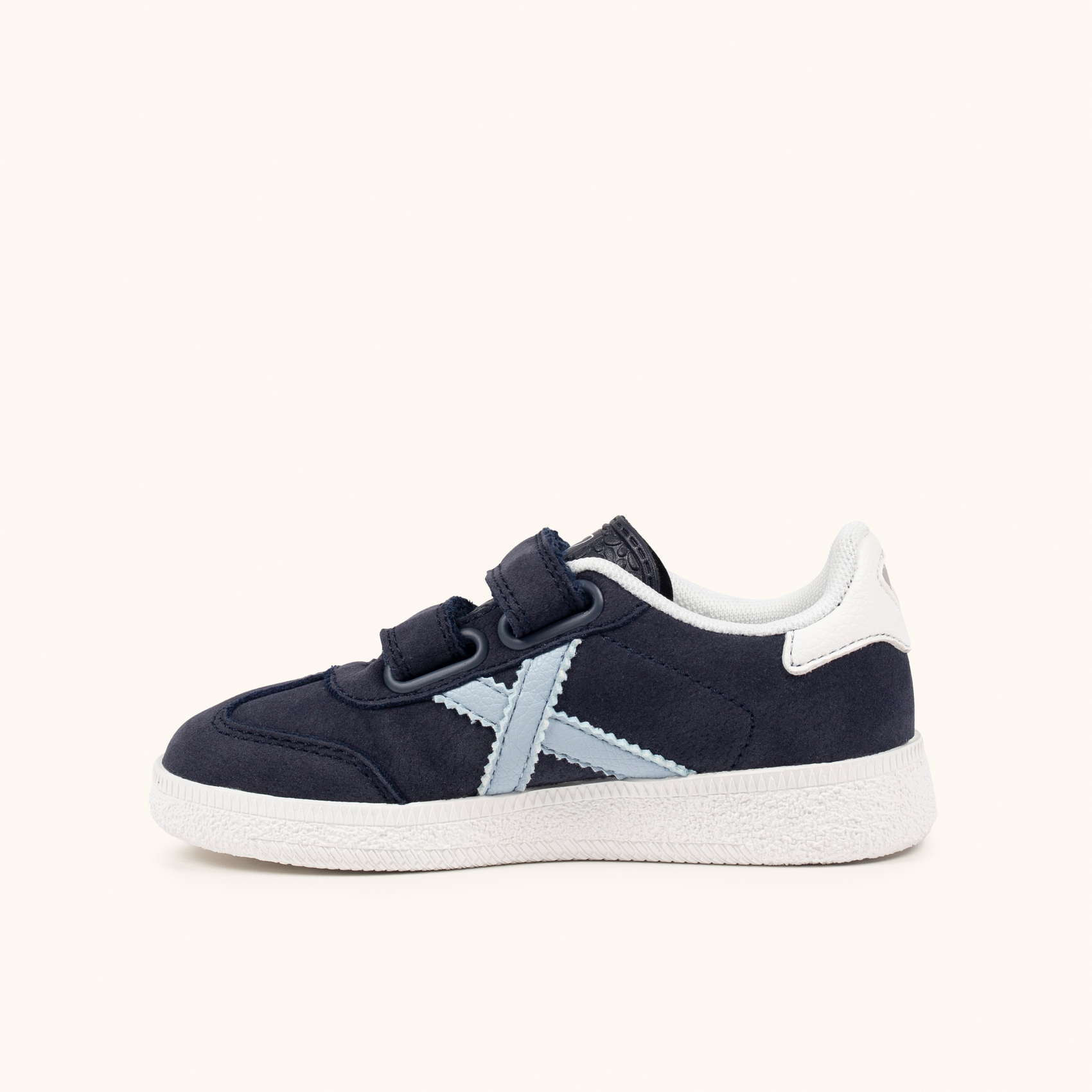 Zapatillas Infantiles Azul Marino con Velcro y Detalles en Azul Cielo MUNICH MINI BARRU VCO 20