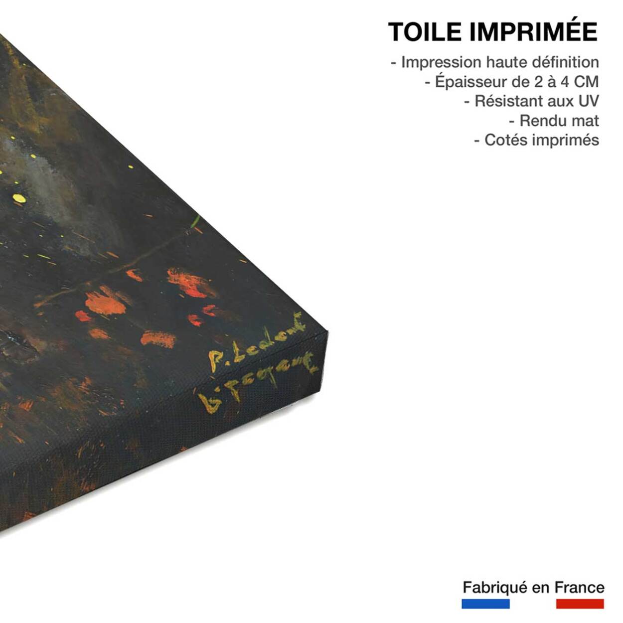 Tableau vase fleurs orange Toile imprimée