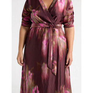 Fiorella Rubino - Vestito dalla stampa sfumata - Fucsia