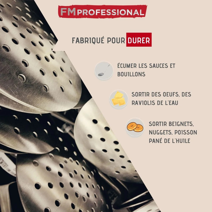 Ecumoire de cuisine inox 50 cm FM Professional Divers