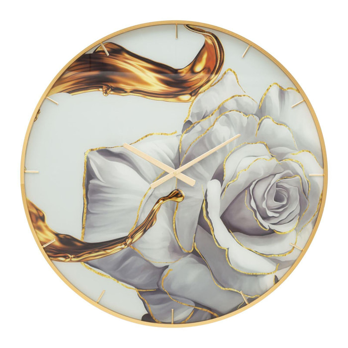 OROLOGIO DA PARETE GLASS ROSE CHARME 1921 MULTICOLORE