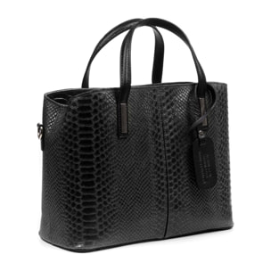 Violante Borsa shopper da donna. Pelle scamosciata con incisione serpente in vera pelle.