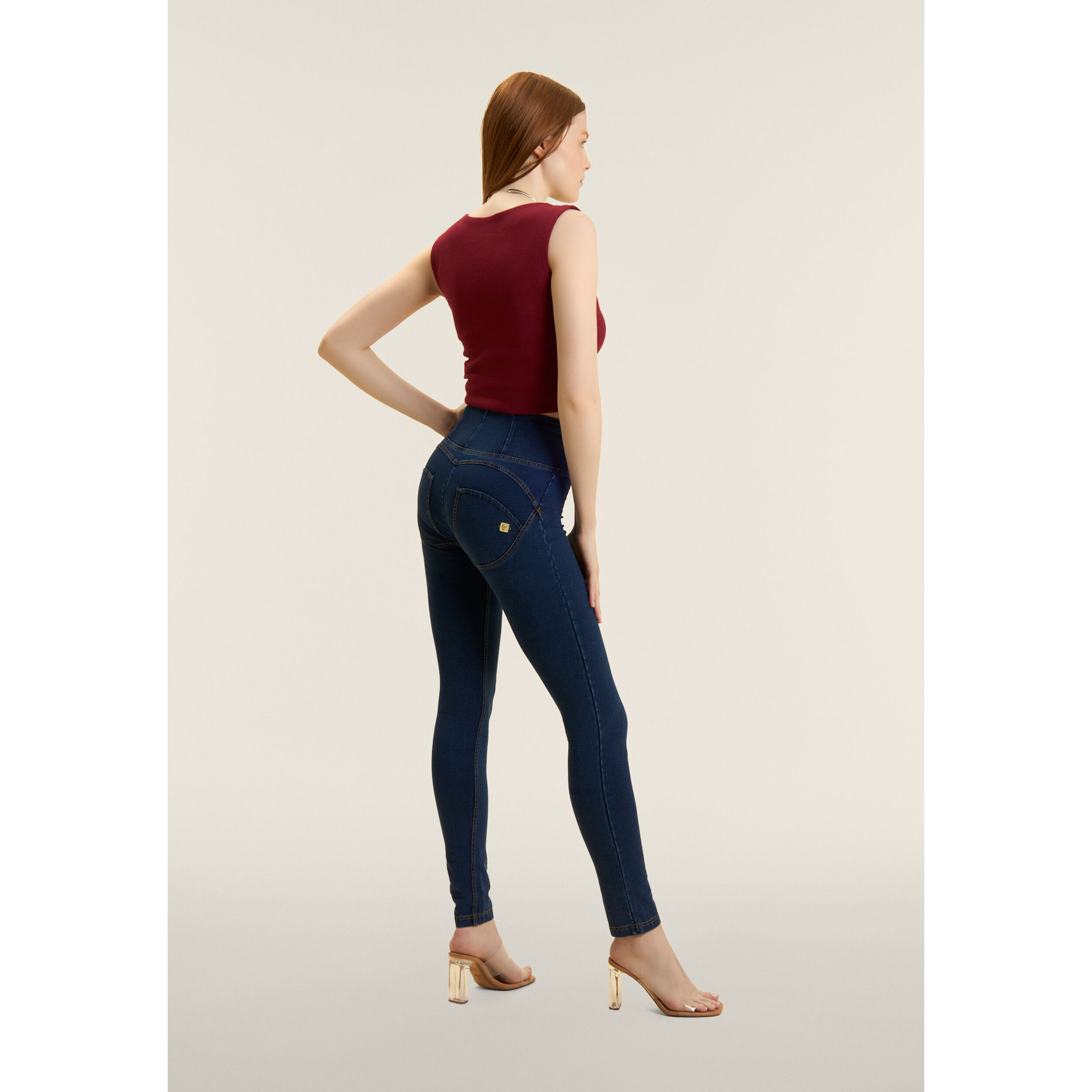 Pantalone WR.UP® skinny vita alta lunghezza regular in denim elasticizzato