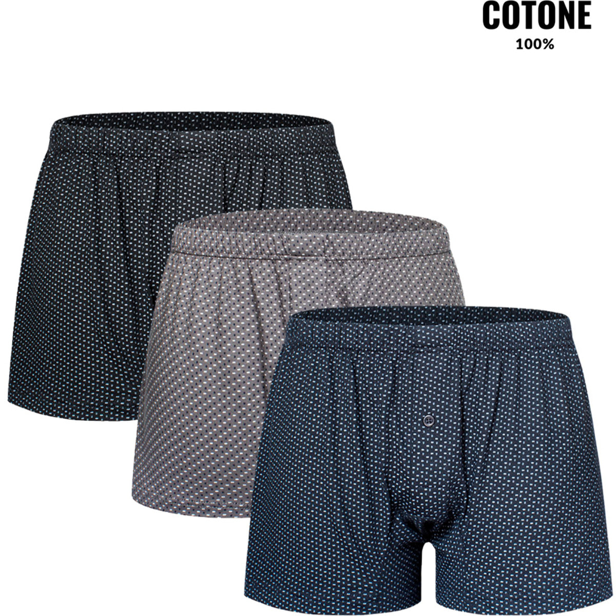 3 Boxer Uomo Cotone Mercerizzato NOTTINGHAM, Art. BX765