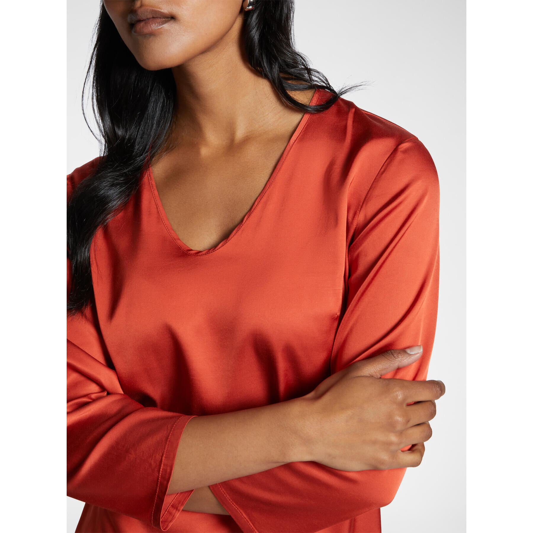 Elena Mirò - Blusa in raso - Arancione