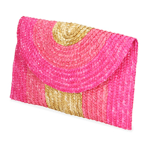 Pochette fucsia in paglia