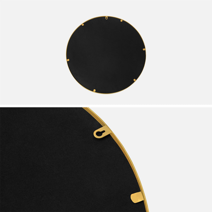 Miroir rond en métal Ø60cm MABEL. couleur or