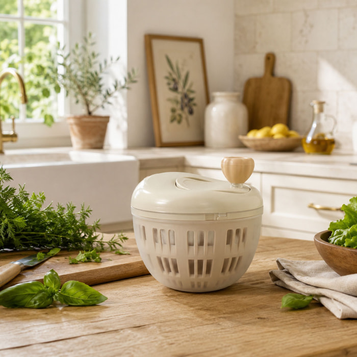 Mini essoreuse d14cm en polypropylène crème