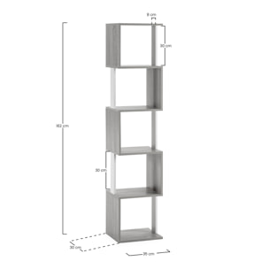 Estantería Maldivas 5 huecos color Blanco/Roble