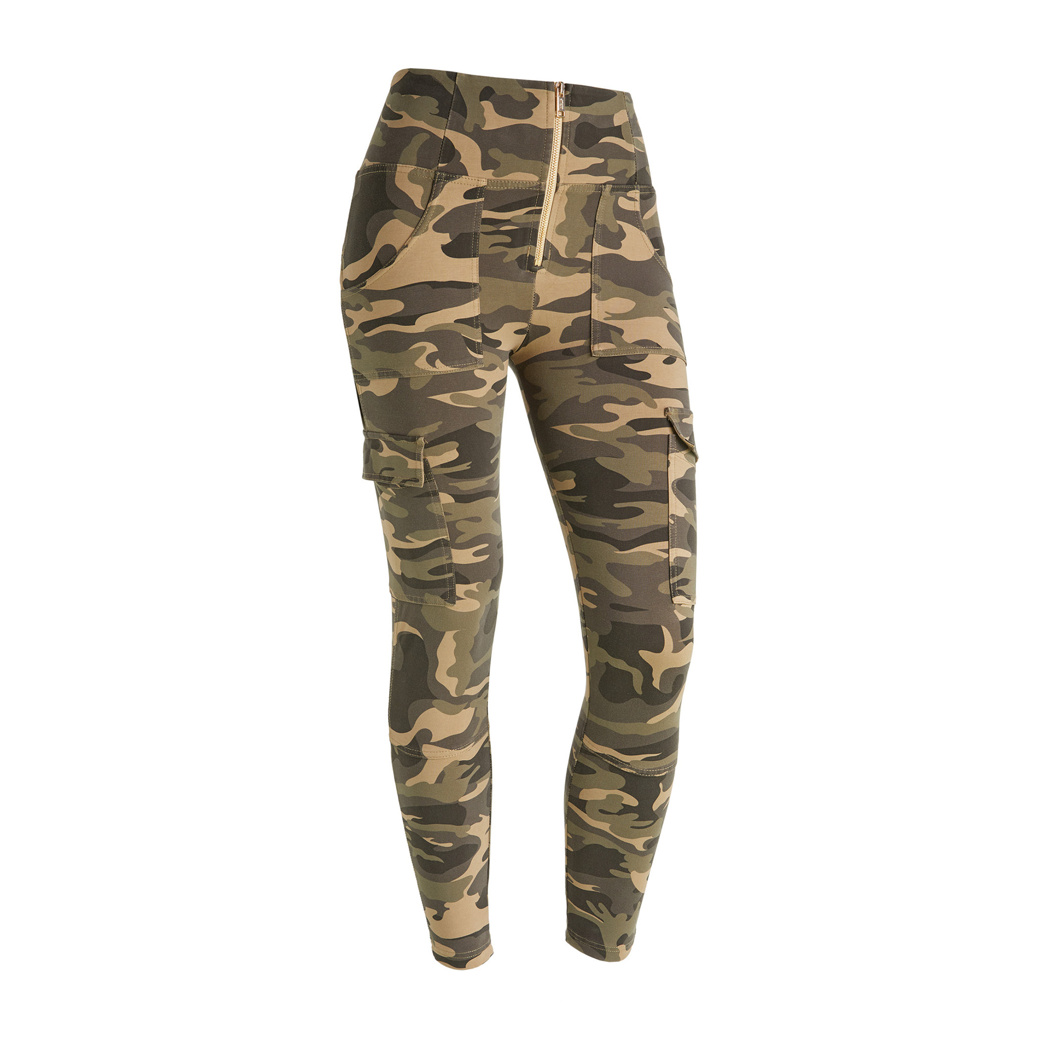 Pantaloni WR.UP® stile cargo con vita alta in jersey camo