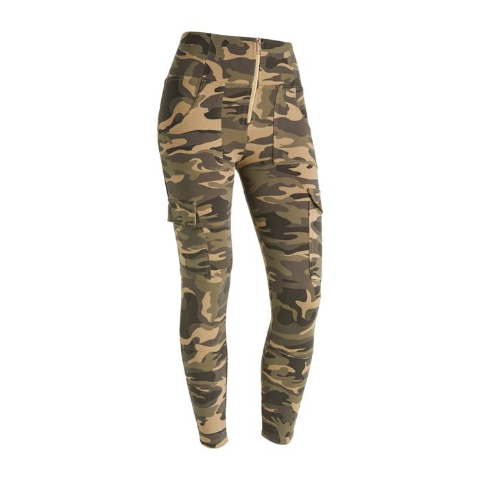 Pantaloni WR.UP® stile cargo con vita alta in jersey camo