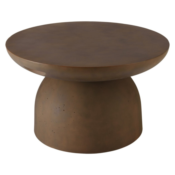 NESTOR - Table basse ronde en béton marron D70cm