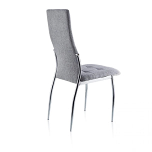 Pack 4 sillas de comedor en tejido gris 57x44 cm Diana Tejido - Gris