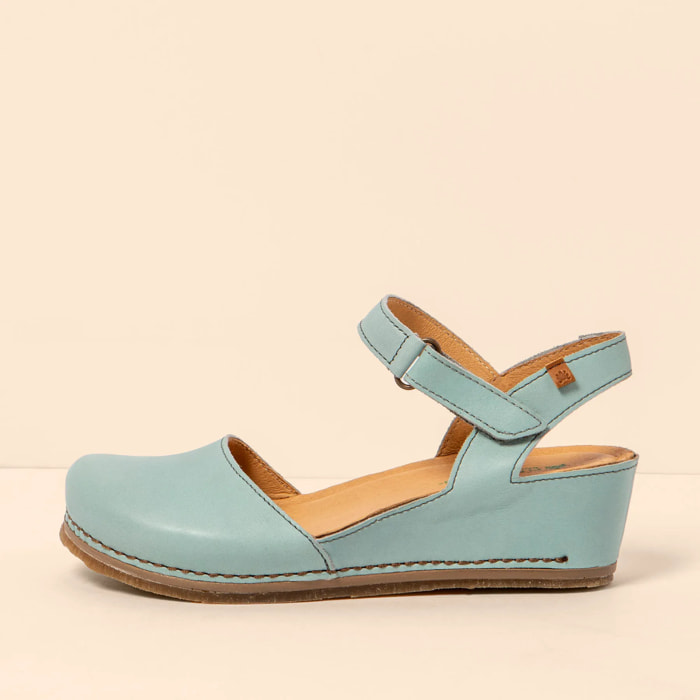 Sandalia de cuña N5850 SOFT NAPPA BLUE / PICUAL color Blue