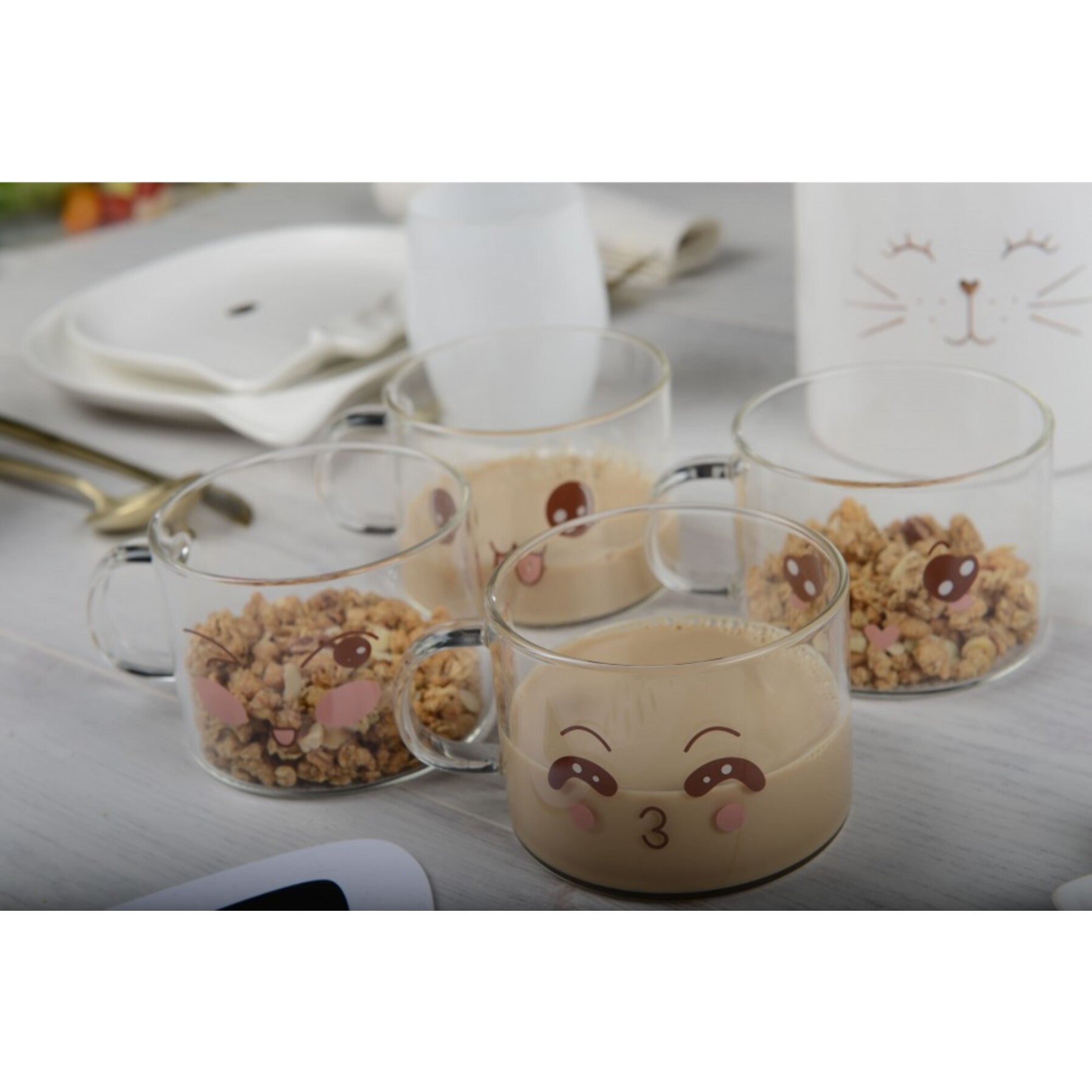 Mugs decores 500ml - lot de 4