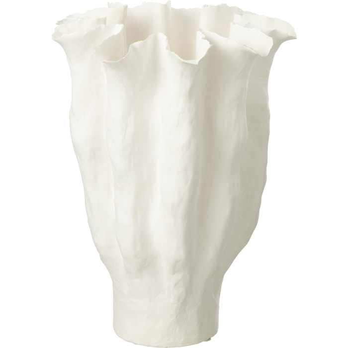 J-Line Vase Calyx Ceramique Blanc Large