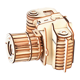 Puzzle 3D in legno. Macchina fotografica. 57 pezzi.