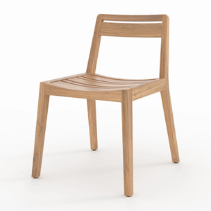 Lot de 2 chaises de jardin en bois de teck recyclé - Zao