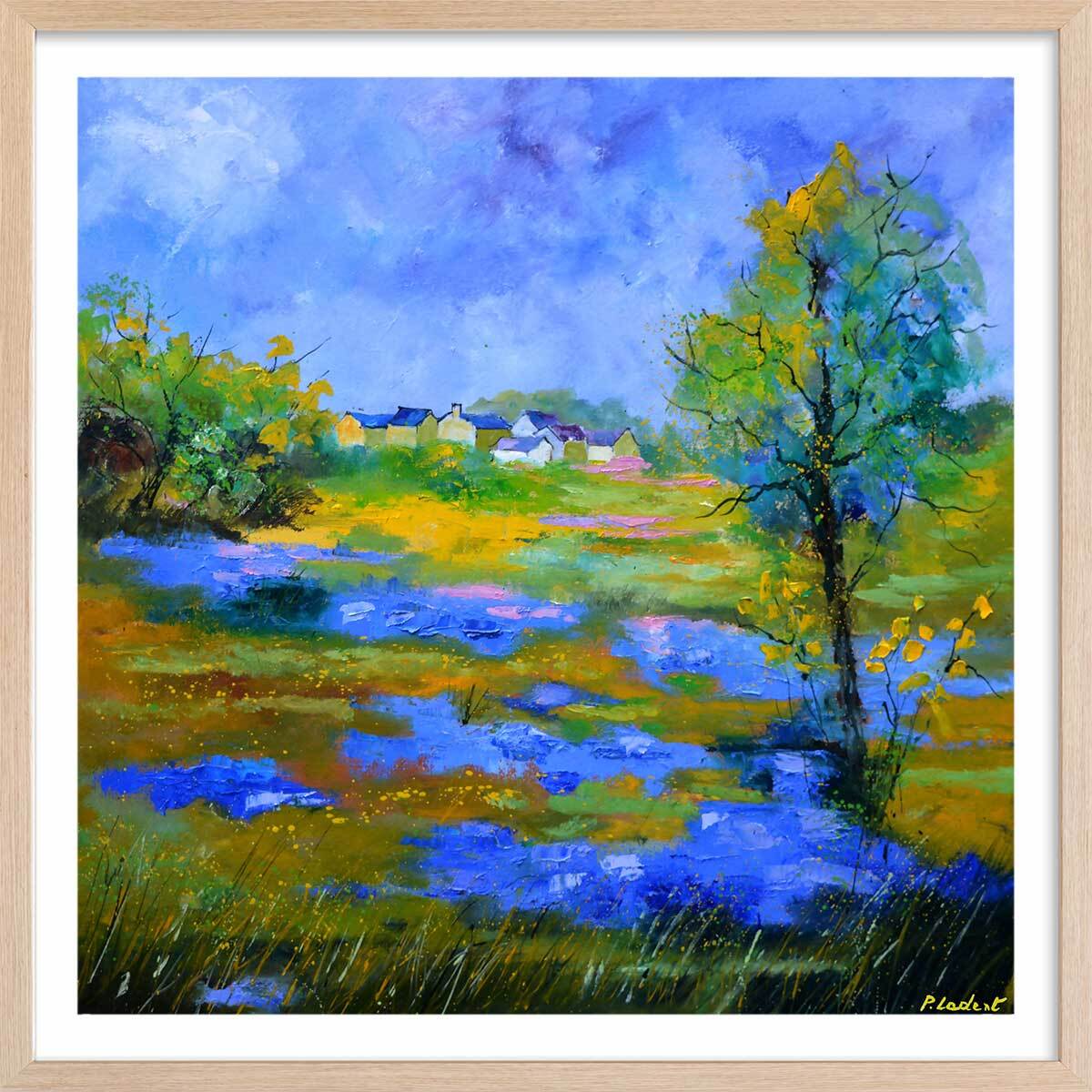 Affiche  flaque Affiche + cadre en bois - Chêne