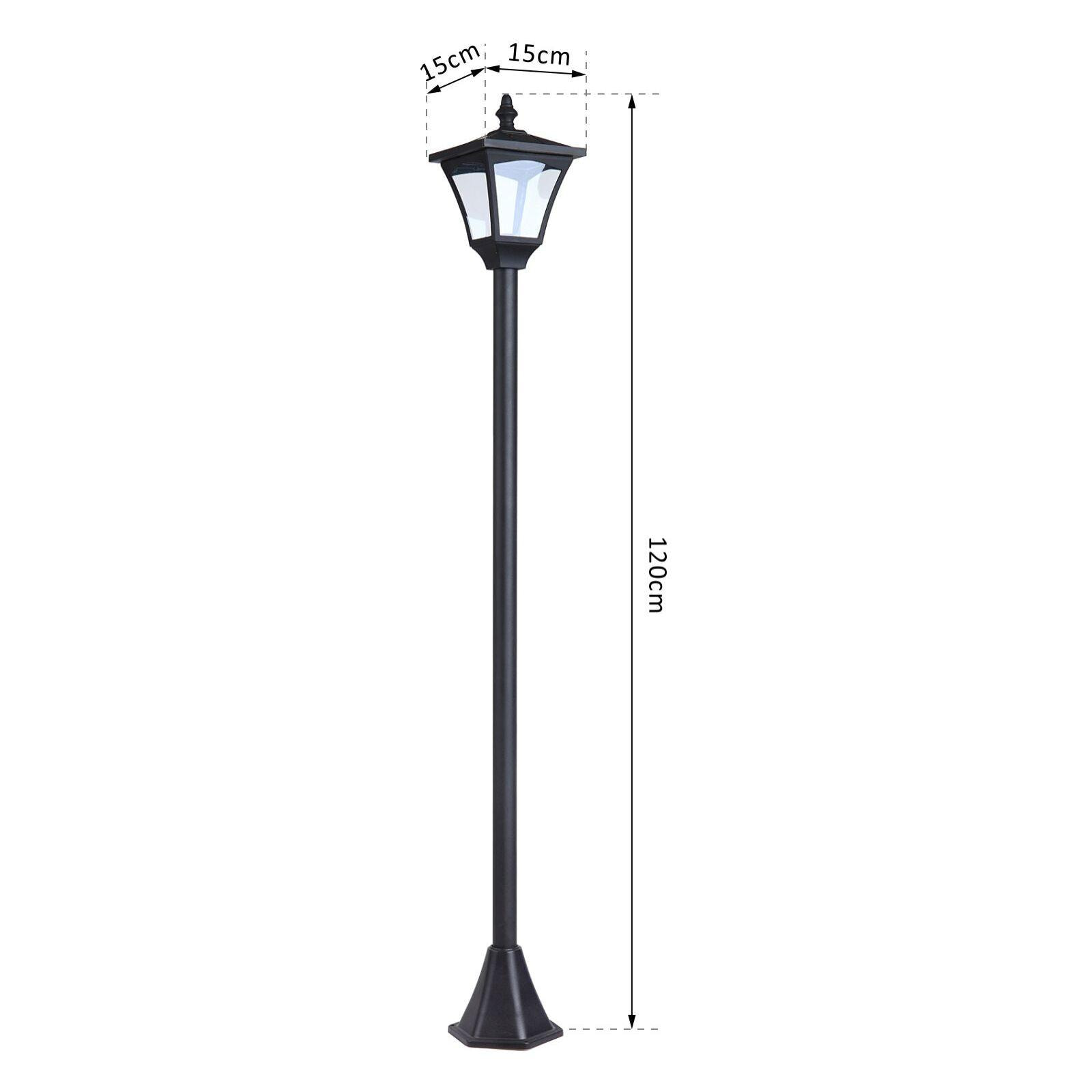 Farol Solar de Jardín IP44 con Luces Inteligentes LED Exteriores 15x15x120 cm