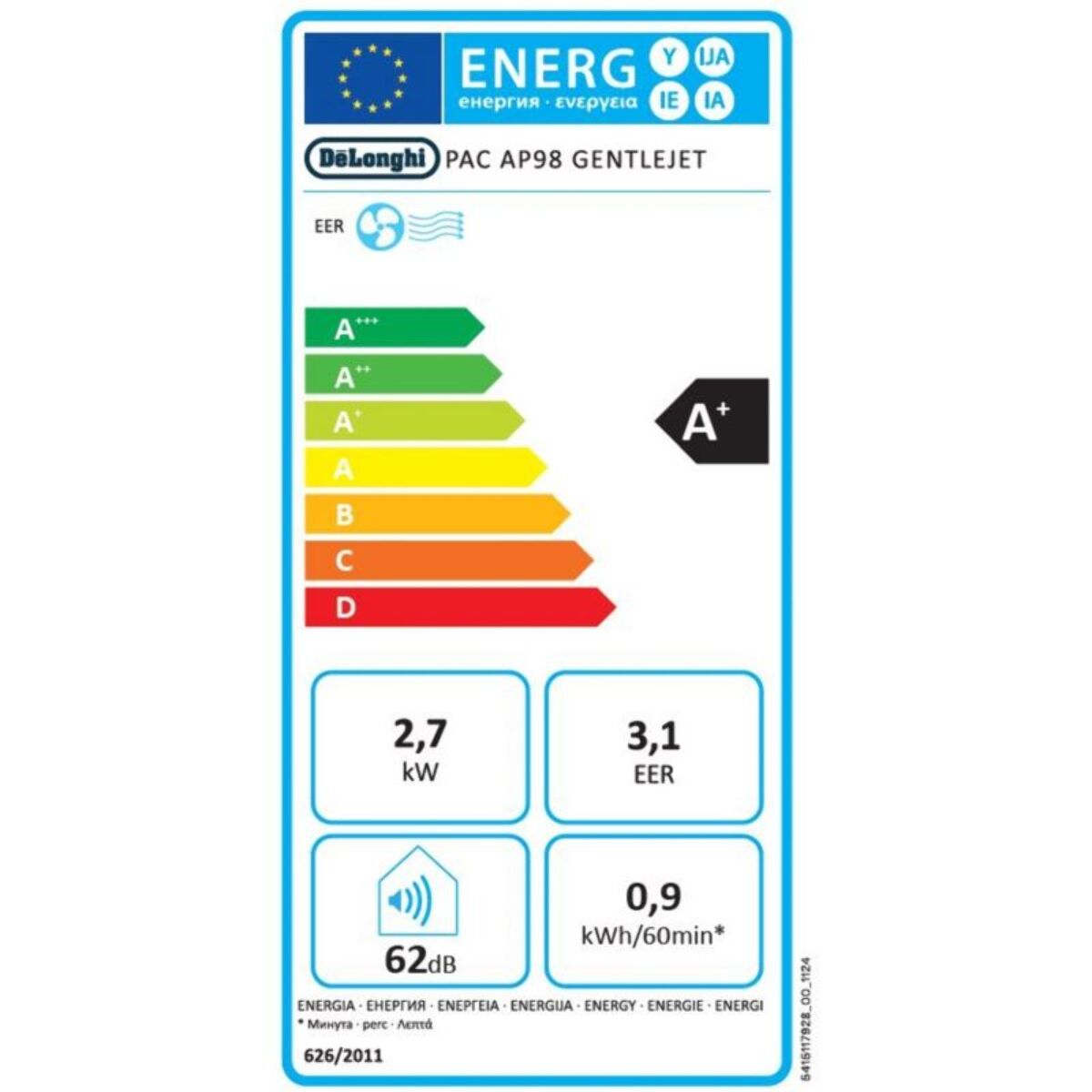 Climatiseur DELONGHI PAC AP98