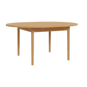 Table de repas ronde extensible 130 à 165 cm décor chêne - BEVERLY