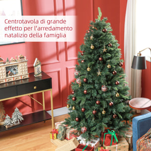 HOMCOM Albero di Natale Artificiale 180cm con 1061 Rami e Base in Metallo, Verde